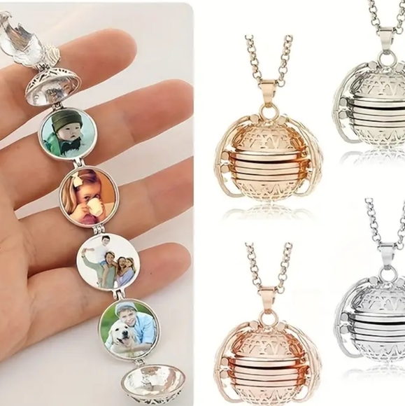 Gold Locket Pendant Necklace for Pictures - Picture 3 of 3